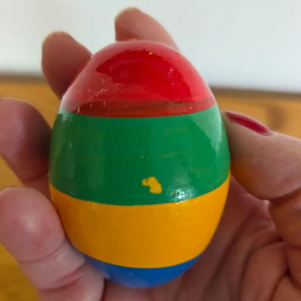 HABA Germany Wooden Rainmaker Grasping Toy & Multi-Color Shaker Egg Rattle Set